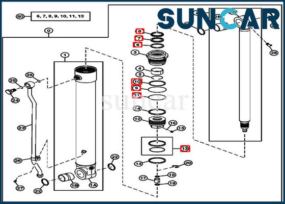 Buy 75D 85D JOHN DEERE Seal Kits 4464985 Arm Hydraulic Cylinder Repair Kit online manufacture