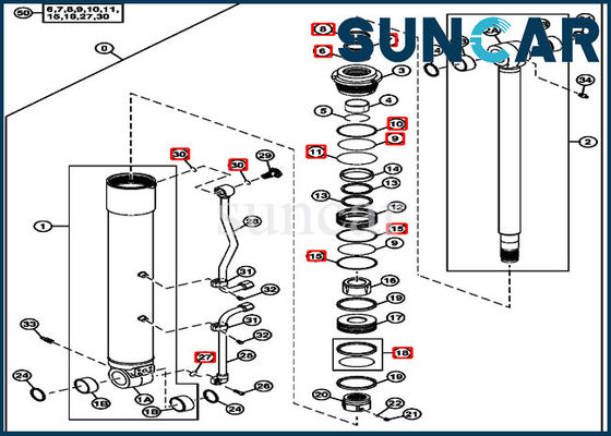 Buy 4663491 Cylinder Seal Repair Kit Boom Replacement Kits Fits John Deere 75D 85D online manufacture