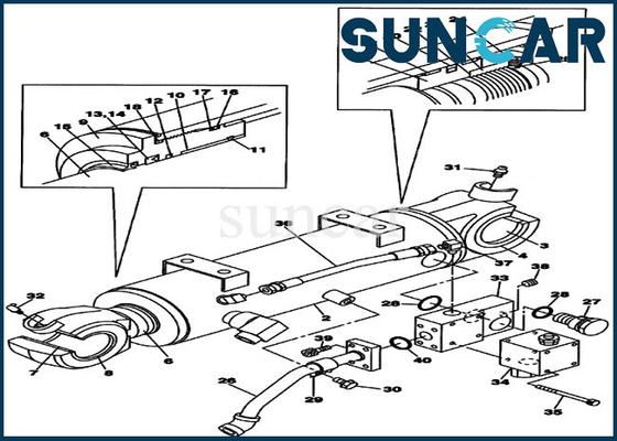 Buy LZ00542 Blade Sealing Kit Dozer Cylinder Seal Kit For CX225SR CX235C SR CASE online manufacture