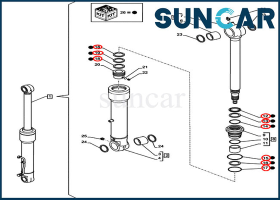 Buy LZ00473 Bucket Seal Kit Cylinder Replacement Kit Fits CX75C SR CX80C Crawler Excavator CASE online manufacture