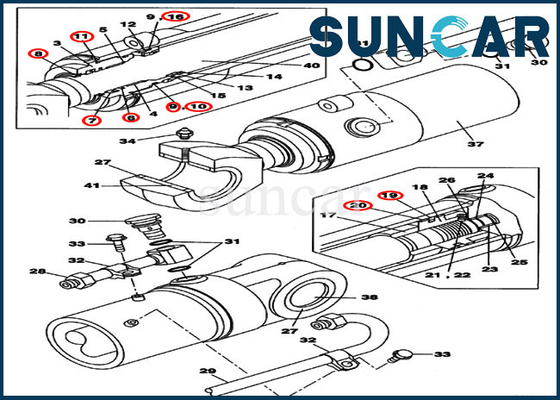 CX80 Case LZ008240 Boom Swing Cylinder Seal Repair Kit OEM Crawler Excavator Parts