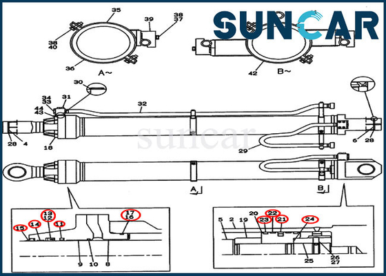 Buy Case Parts CX800 LZ00439 Arm Repair Seal Kit Crawler Excavator Cylinder Sealing Kit online manufacture