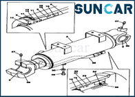 LQU0245 Dozer Blade Hydraulic Cylinder Seal Repair Kit Fits CASE CX130 CX130B Excavator Models