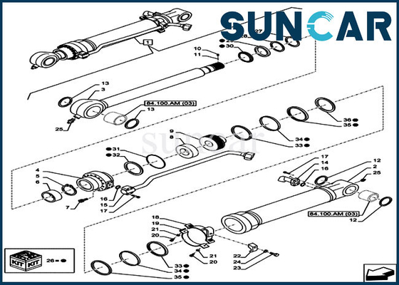 LZ010810 Bucket Seal Kit Excavator Cylinder Repair Kit Fits CX160C CX160B Case