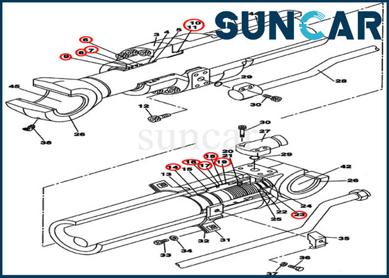 LZ007640 Hydraulic Cylinder Sealing Kit Arm Service Kit Fits CX210BLR CX210B Case