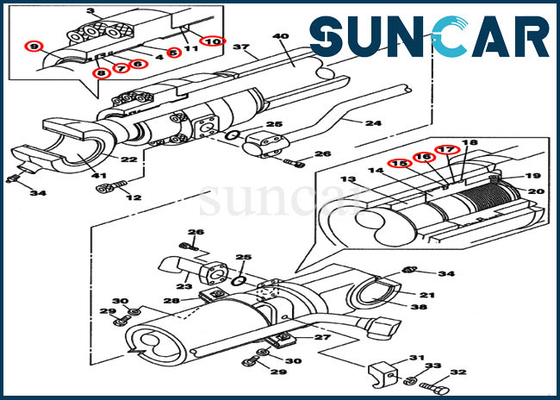 Buy LZ007650 Bucket Cylinder Seal Repair Kit Fits Case CX210B CX210BNLC Crawler Excavator online manufacture