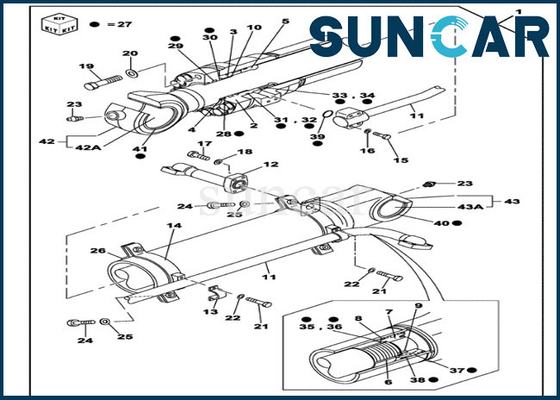 Buy CX350C CX330 CASE Hydraulic Seal Kit LZ007310 OEM Bucket Cylinder Replacement Kits online manufacture