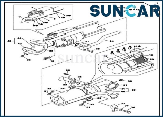 LZ010710 Hydraulic Repair Seal Kit Fits Models CX130C CX130D CASE Bucket Cylinder