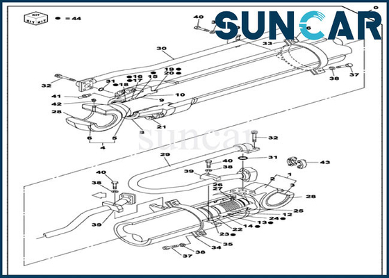 CX470C CASE OEM Parts LZ010160 Dipper Cylinder Repair Seal Kit Hydraulic Rebuild Kits