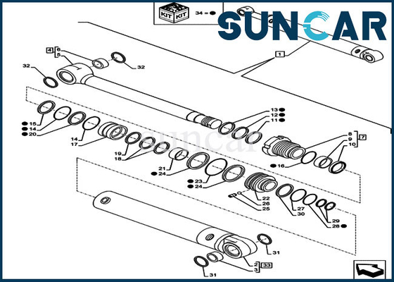 CX80C CX75C SR Case LZ012040 Boom/ Dipper/ Arm Seal Kit Cylinder Sealing Kit