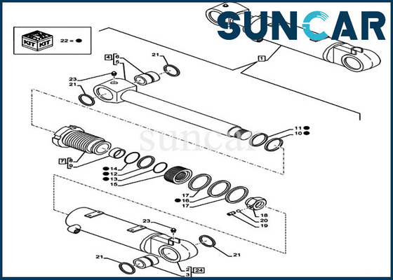 Buy LZ012050 Blade Lifting Cylinder Repair Kits CX80C CX75C SR Case Crawler Excavator Seal Kit online manufacture