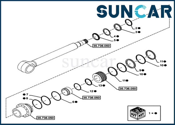 LZ014870 Boom Cylinder Seal Kit For Case CX750DRTC Crawler Excavator Hydraulic Repair Kit