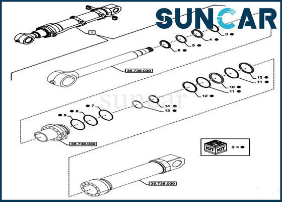 CX750DRTC ME Case LZ014930 Bucket Sealing Kit OEM Hydraulic Cylinder Repair Kit