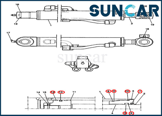 Buy PE01V00003R100 Bucket Cylinder Repair Seal Kit For Excavator CX14 Case Machinery online manufacture