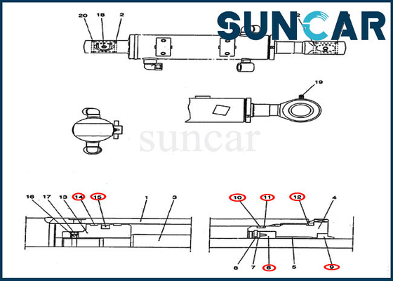 Buy PV01V00038R300 Dozer Blade Seal Kit Cylinder Seal Replacement Kit Fits CX25 CASE online manufacture