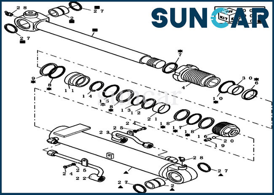 72280454 Hydraulic Boom Cylinder Repair Seal Kit Fits CX31B CASE Mini Crawler Excavator