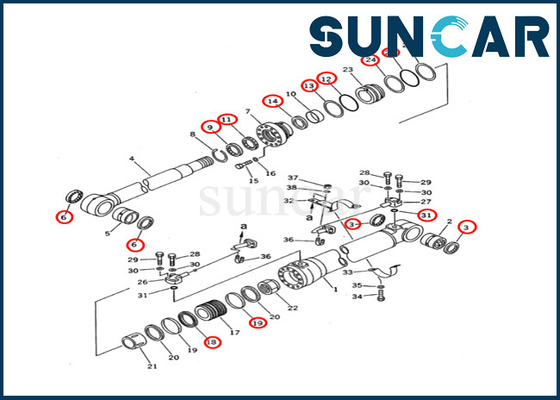 707-99-47620 7079947620 Boom Cylinder Seal Kit Fits KOMATSU PC200-5 EXCAVATORS