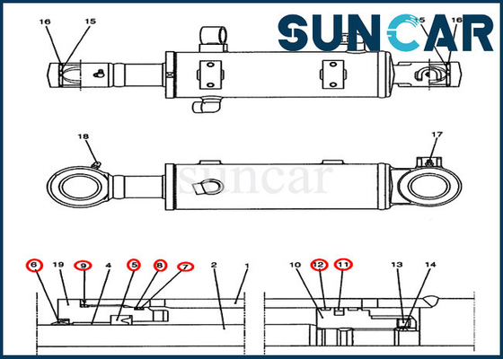 Buy YJ01V00009R300 Dozer Blade Cylinder Replacement Service Kit For CX47 Case Seal Kit online manufacture