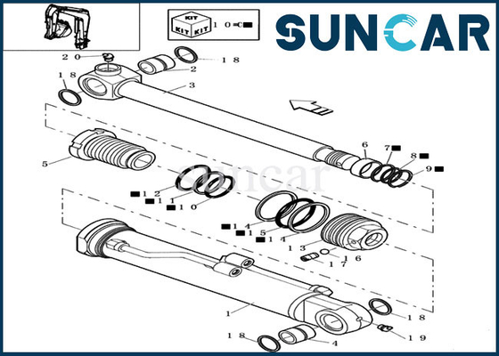 Buy 72275473 Bucket Cylinder Seal Kit Fits CASE CX16B Mini Crawler Excavator Equipment online manufacture