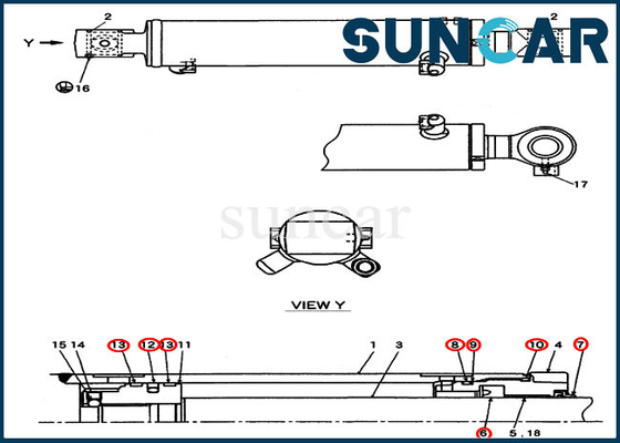 Buy CX27B CX31B CX55BMSR Case PW01V00062R300 Swing/ Arm/ Bucket Cylinder Replacement Kit online manufacture