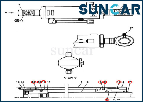 Buy PV01V00047R300 Blade Cylinder Service Kit Excavator CX27B Case Dozer Replacement Seal Kit online manufacture