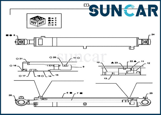 Buy Boom Repair Seal Kit PS01V00001R400 Fits Case CX55B Cylinder Rod 55 MM Bore 90 MM Excavator online manufacture