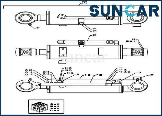 Buy Mini Crawler Excavator PS01V00005R300 Dozer Cylinder Piston Seal Kit CX55B Case Seal Repair Kits online manufacture