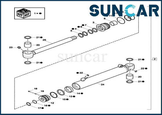 Buy XKCC-00529 XKCC00529 Boom Swing Cylinder Repair Seal Kit CX18C Case Sealing Kit online manufacture