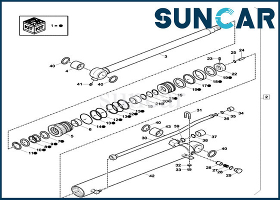 Dipper Cylinder Repair Seal Kit XKCD-03072 XKCD03072 For Case CX57C Hydraulic Oil Seal Kit