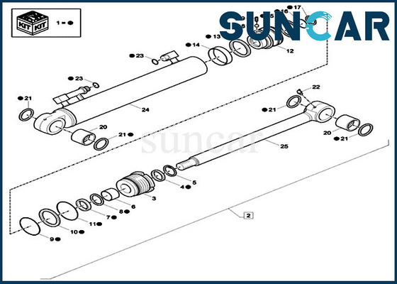 XKCC-00339 XKCC00339 Boom Swing Cylinder Seal Kit Fits Mini Crawler Excavator Model CX57C Case