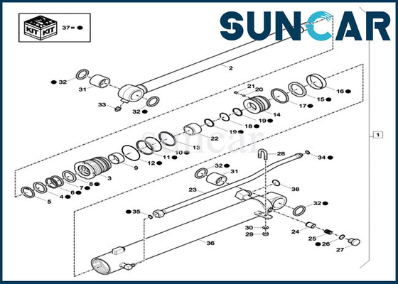 Buy XKCC00973 Dipper Cylinder Seal Repair Kit XKCC-00973 CASE CX60C Mini Crawler Excavator Sealing Kit online manufacture