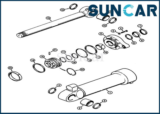 Bucket Cylinder G110690 Wheel Loader Seal Kit For Case 721 Model Replacement Hydraulic Sealing Kit