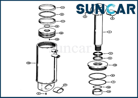 Buy 821B 821 Case Parts S301013 Loader Auxiliary Cylinder Repair Seal Kit Replacement kits online manufacture