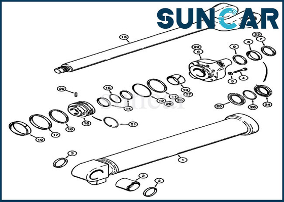 Hydraulic Oil Sealing Kit 1542883C1 Lift Cylinder Repair Seal Kit Fits Loader 921 921C 921B CASE Machine