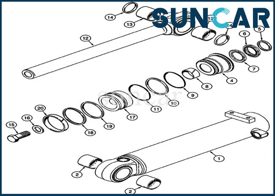 Bucket Cylinder Kits 360984A1 Hydraulic Replacement Seal Kit Fits CASE 621D Wheel Loader Equipment