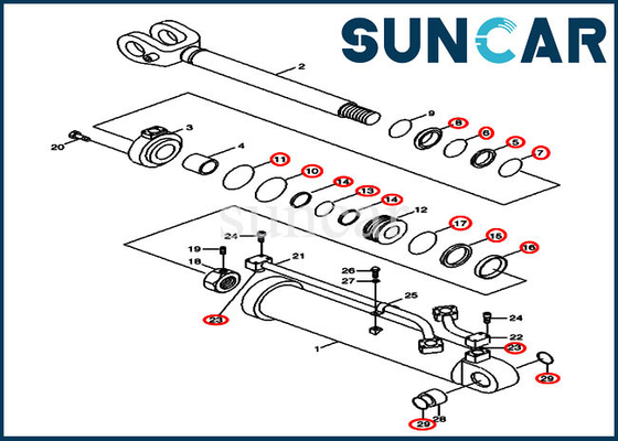 Buy Case 31Y2-03180 31Y203180 Boom Cylinder Seal Repair Kit For 1221E Wheel Loader Parts online manufacture