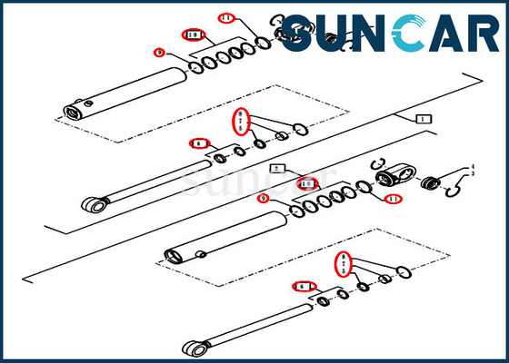 84572474 Steering Cylinder Service Kit Loader Seal Repair Kit Fits Case 921G 1021G1121G