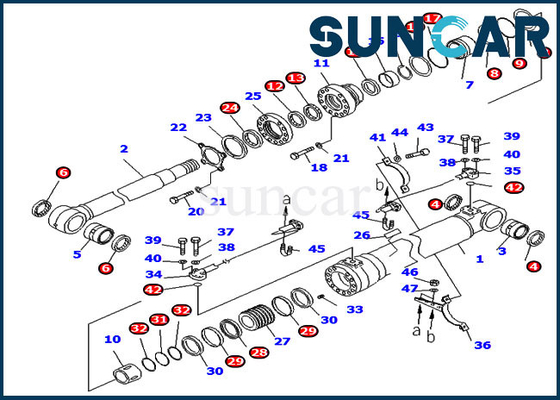 Buy Boom Replacement Service Kit 707-99-46410 Repair Kit Hydraulic Cylinder Komatsu PC200-8 7079946410 online manufacture