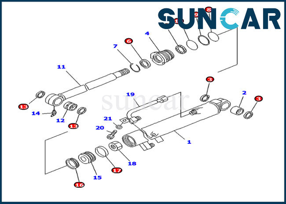 Buy 707-98-12280 7079812280 Bucket Cylinder Seal Repair Kit For PC20MR-1 PC20R-8 Komatsu Inner Parts online manufacture