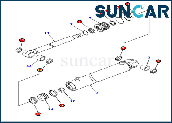 Buy Swing Cylinder Seal Kit 707-98-14740 Excavator Service Kit For Komatsu PC20MR-1 PC20MRX-1 PC20R-8 online manufacture
