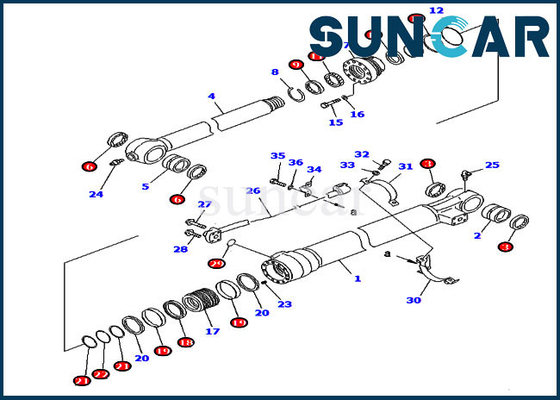 Buy Wear Resistance Bucket Service Kit 707-99-58320 PC220-6 PC220LC-6Z Komatsu Cylinder Seal Kit online manufacture