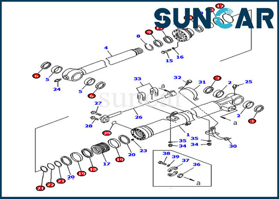 Buy 707-99-58060 Bucket Seal Repair Kit For Overseas Version PC220LC-7 PC270-7 Komatsu Cylinder Kits online manufacture