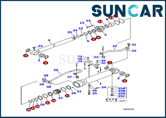 Buy 707-99-57280 7079957280 Arm Cylinder Repair Seal Kit For Komatsu Excavator PC228UU-1 online manufacture
