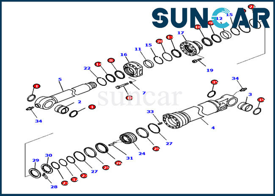 Buy 721-98-04350 Bucket Cylinder Seal Kit Wear Resistance PC290LCI-11 Komatsu Replacement Service Kit online manufacture