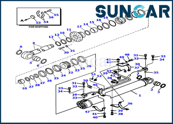 Buy 707-99-59650 Log Loader Boom Repair Seal Kit Hydraulic Cylinder For PC220LL-8 PC290LL-11 Komatsu online manufacture