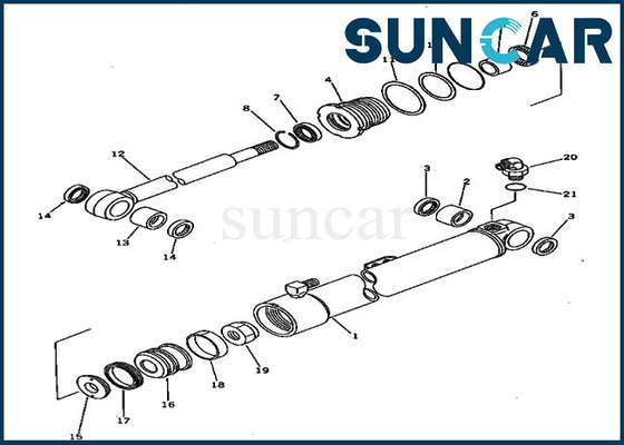 Buy 20S-63-86300 20S6386300 Swing Cylinder Seal Repair Kit For PC20-5 PC30-5 Komatsu Hydraulic Sealing Parts online manufacture
