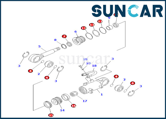 Buy Komatsu 707-98-24610 7079824610 Blade Lift Cylinder Seal Kit Fits PC25-1 PC25R-1 PC30R-7 online manufacture