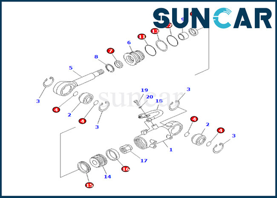 Blade Tilt Cylinder Seal Kit 707-98-24550 7079824550  Komatsu For PC20-6 PC25-1 PC25R-1