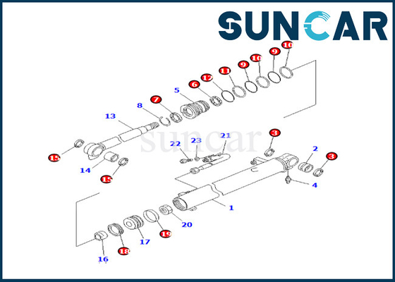 Buy 707-98-24890 7079824890 Komatsu For PC25R-8 PC27MR-1 PC27MRX-1 Boom Cylinder Seal Repair Kit online manufacture
