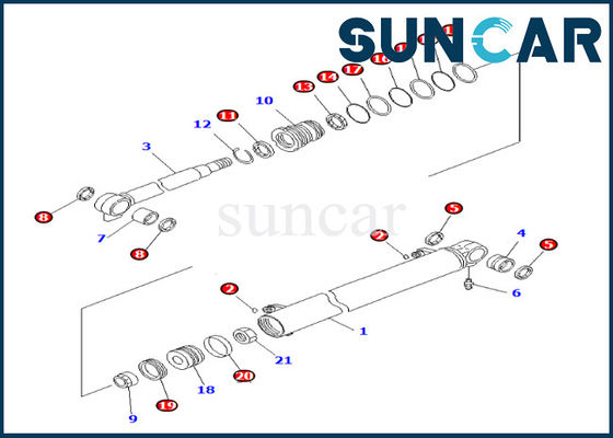 Buy Boom Cylinder Seal Kit Komatsu 707-98-23890 7079823890 Boom Cylinder Replacement Kit For PC27MR-3 PC27MR-2 online manufacture